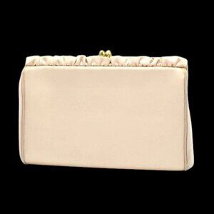 Elegant Cream Satin Clutch Wristlet
